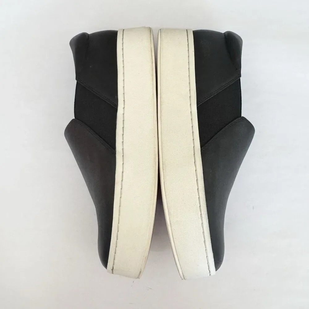 Vince Warren Black Leather Women's Platform Sneakers - Picture 4 of 16